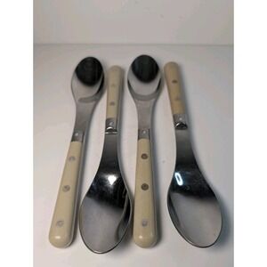 MCM Rowoco Retro Inox Theirs, France 4-Rivet Stainless Steel Dinner Spoons Set 8